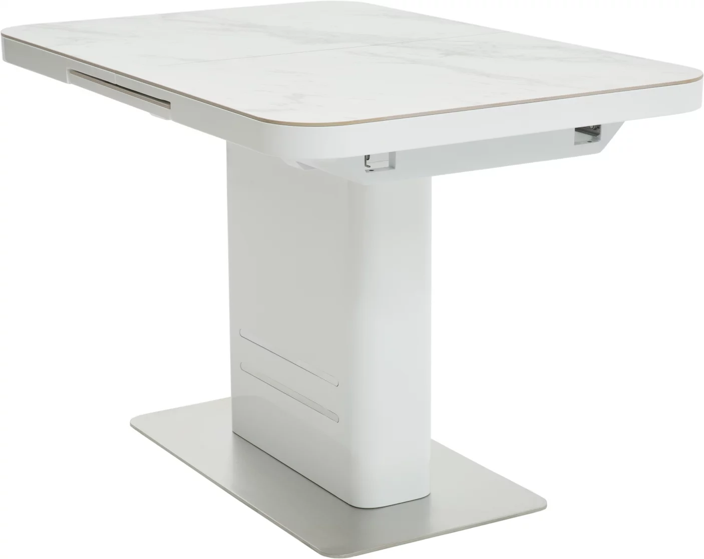 Стіл обідній розкладний 6-8 місць 120 см, White pearl ceramic made in italy
