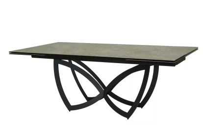 Стіл обідній розкладний 10-12 місць 200 см, Pitch black ceramic made in italy
