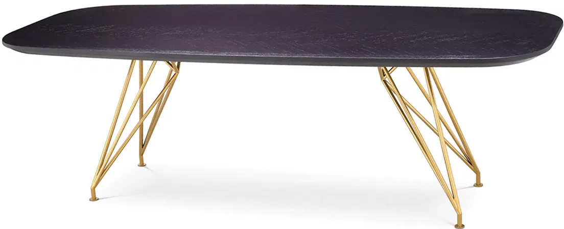 Стіл обідній 240 см, 10-місний, Charcoal oak veneer | brushed brass