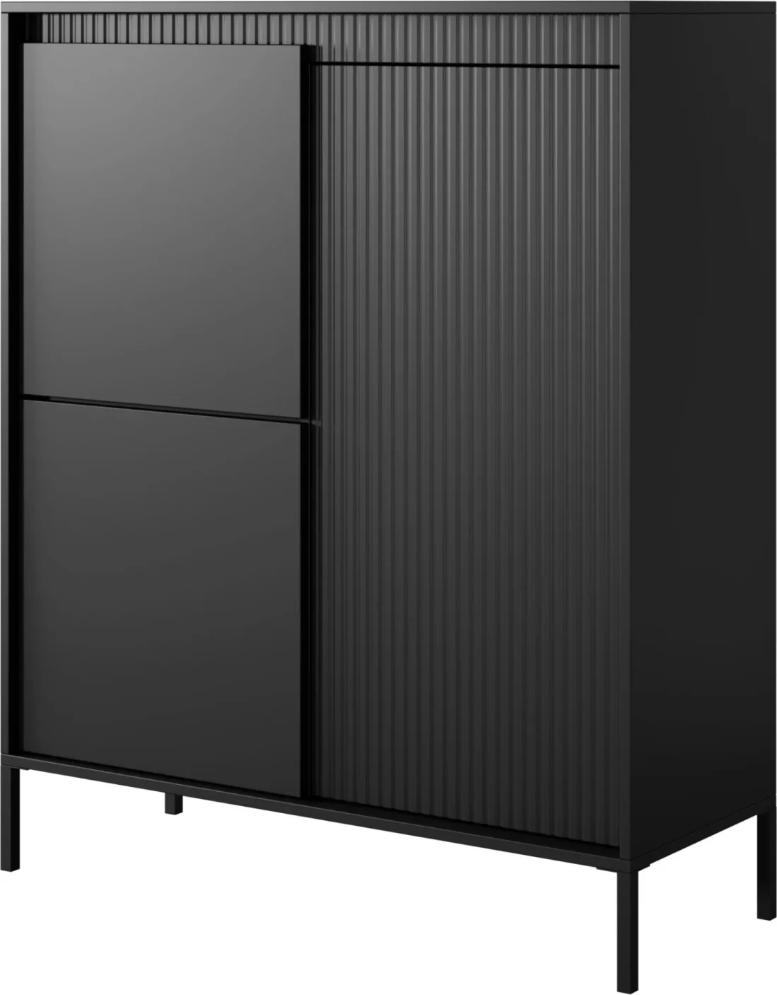 Буфет високий дводверний, Black ribbed