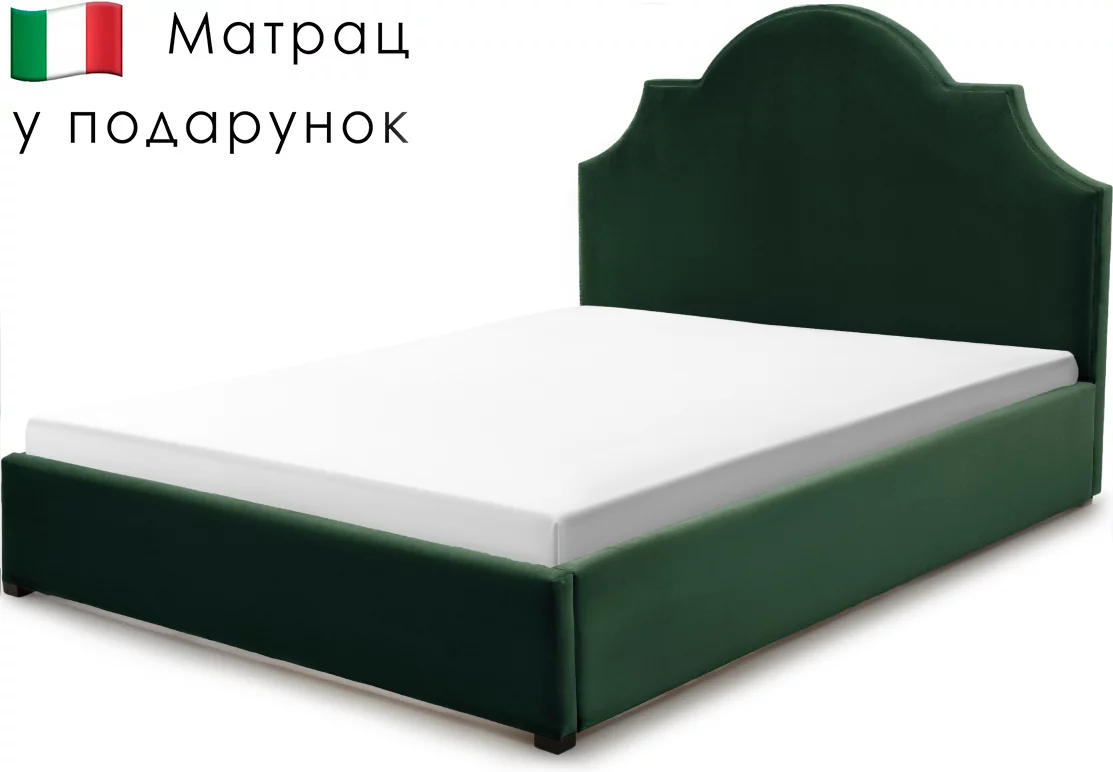 Комплект ліжко та італійській матрас 180*200, Green velvet