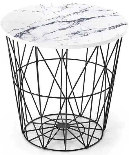 Стіл кавовий 42 см, White marble