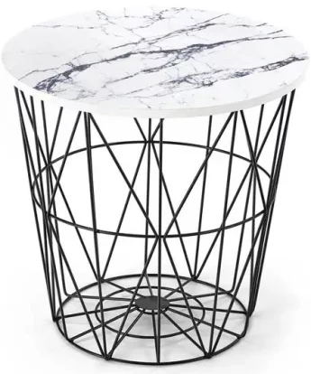 Стіл кавовий 42 см, White marble 