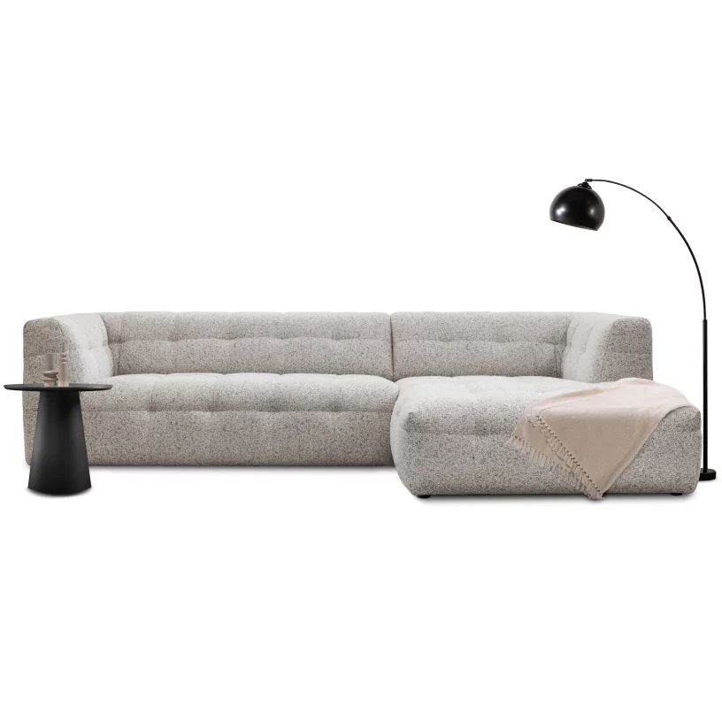 Диван кутовий 4-місний з правим шезлонгом, Greige chenille