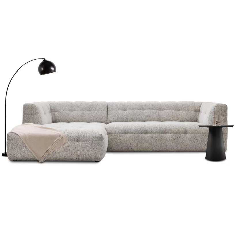 Диван кутовий 4-місний з лівим шезлонгом, Greige chenille