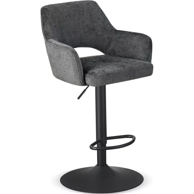 Барний стілець із підлокітниками поворотний, регульований по висоті, Charcoal chic