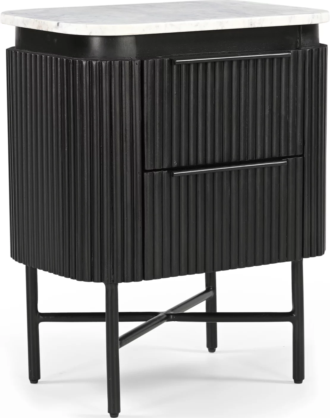 Тумбочка приліжкова 45 см, Lilac ice top and black wooden base