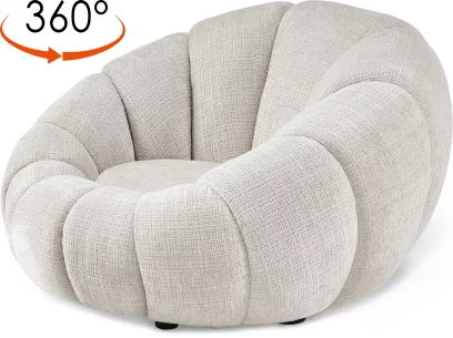 Крісло поворотне 360°, Beige chenille