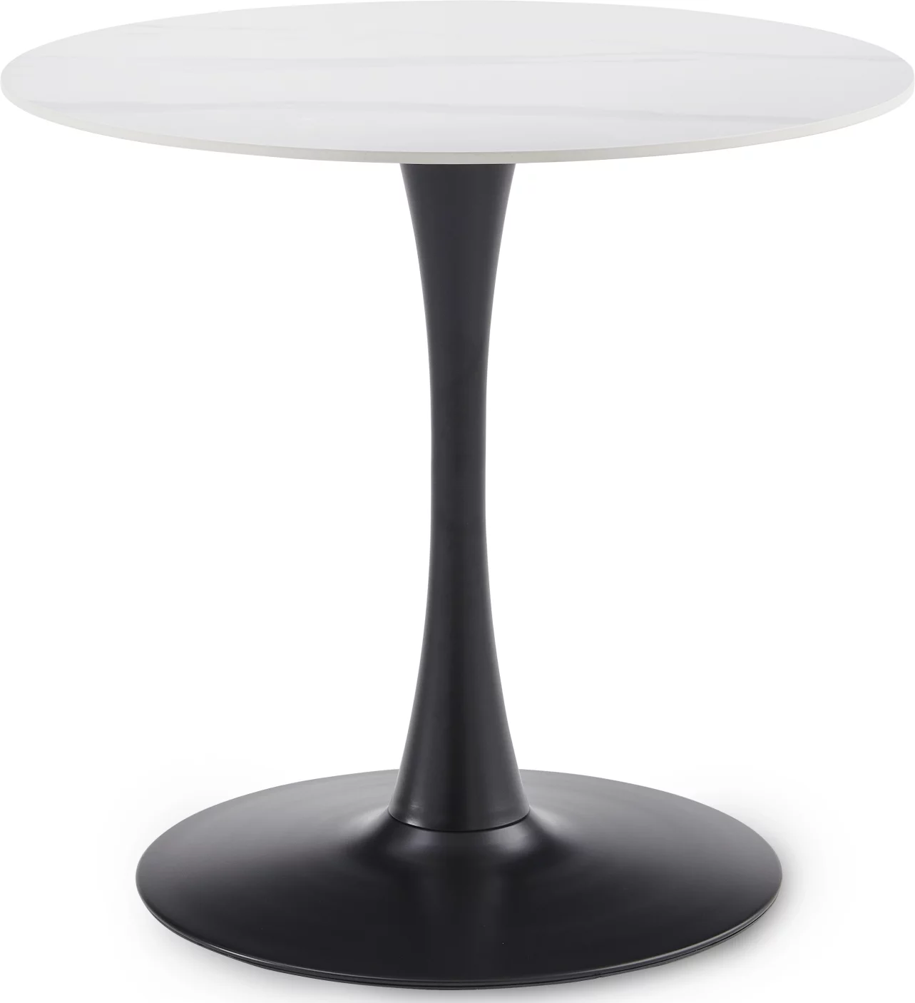 Стіл обідній Ø 80 см, Arctic ice top black base