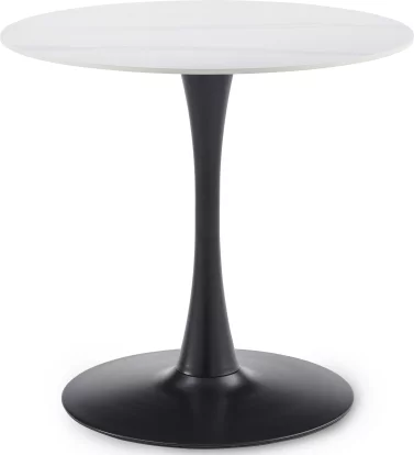 Стіл обідній Ø 80 см, Arctic ice top black base
