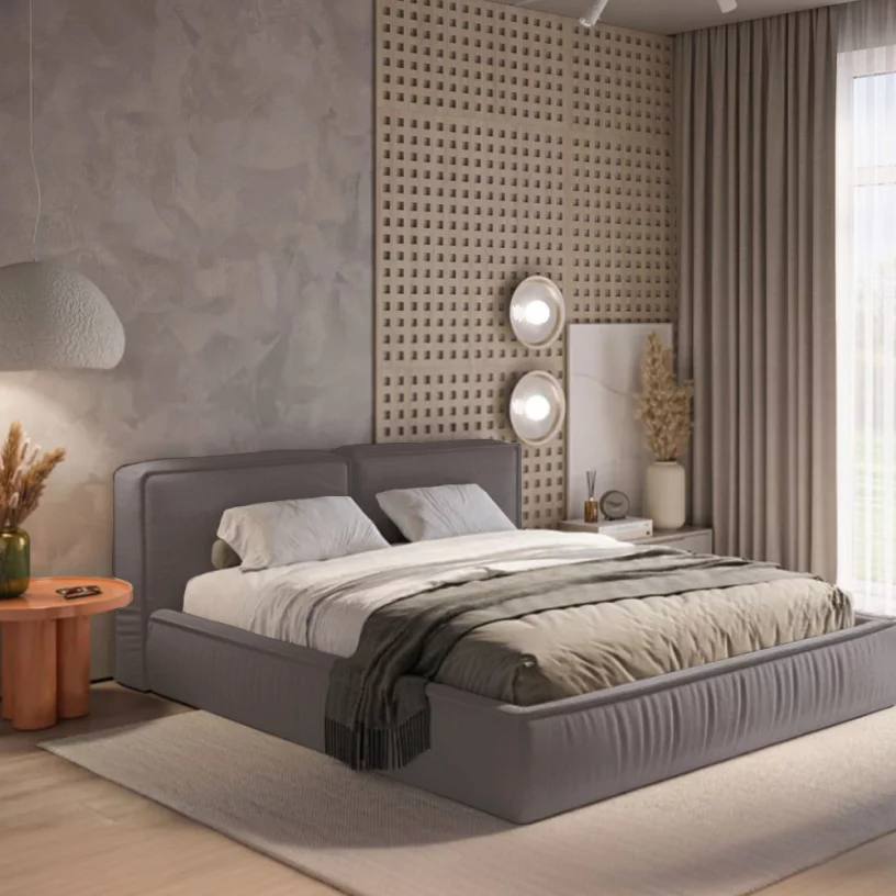Ліжко 180*200 з підйомним механізмом, Pewter chenille boucle
