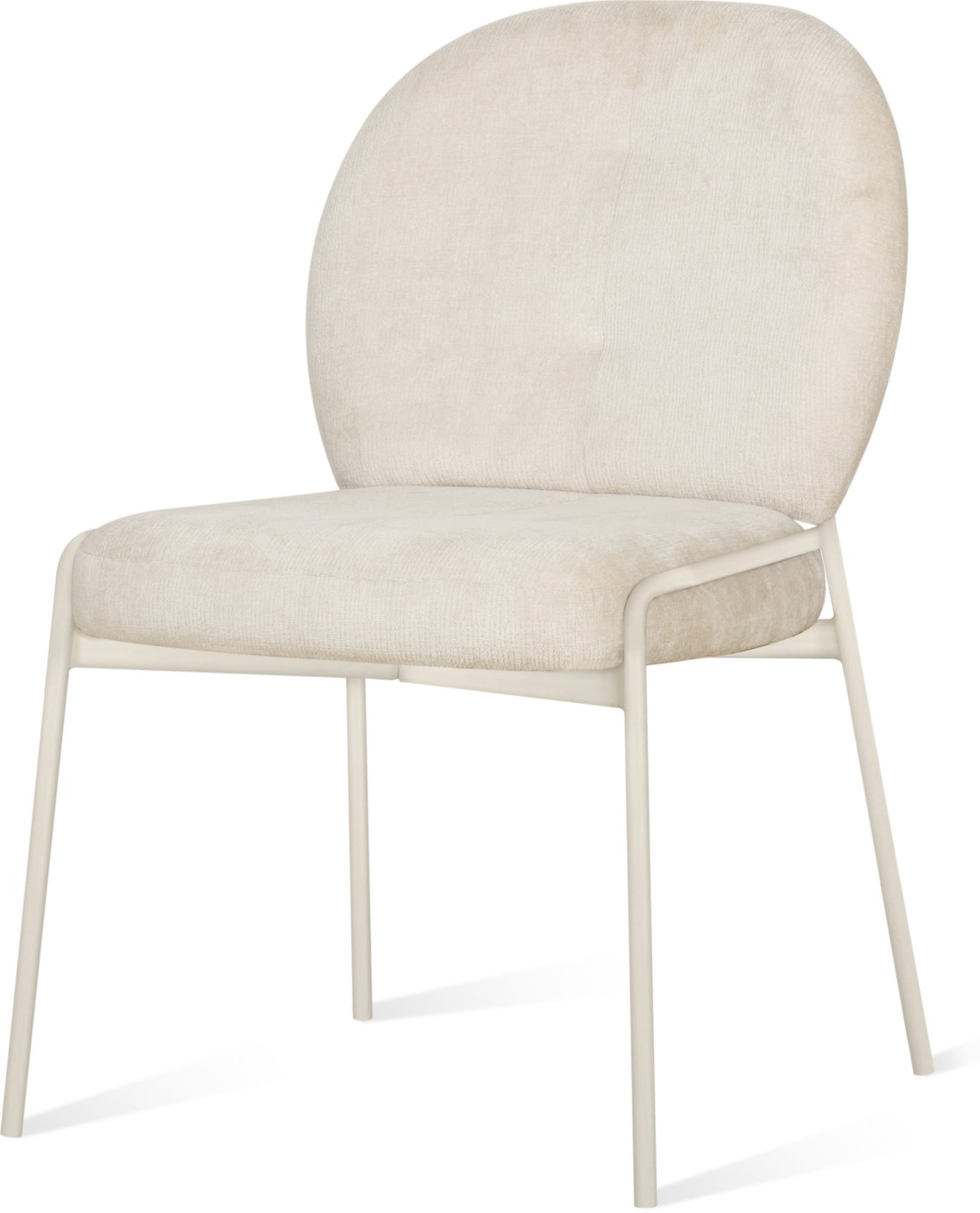 Стілець обідній , Cream silk and light grey legs