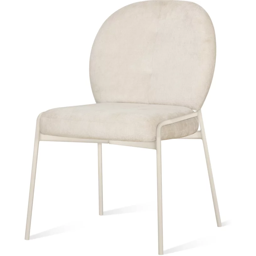 Стілець обідній , Cream silk and light grey legs