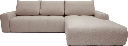 Диван кутовий 4-місний розкладний з правим шезлонгом, Taupe boucle