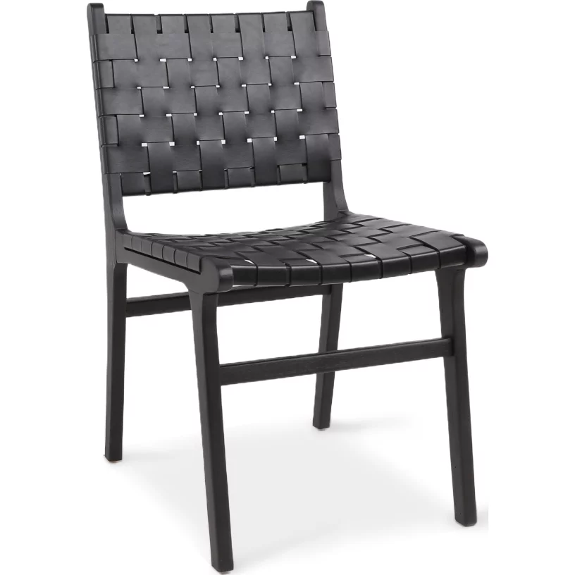 Стілець обідній , Black leather black wood