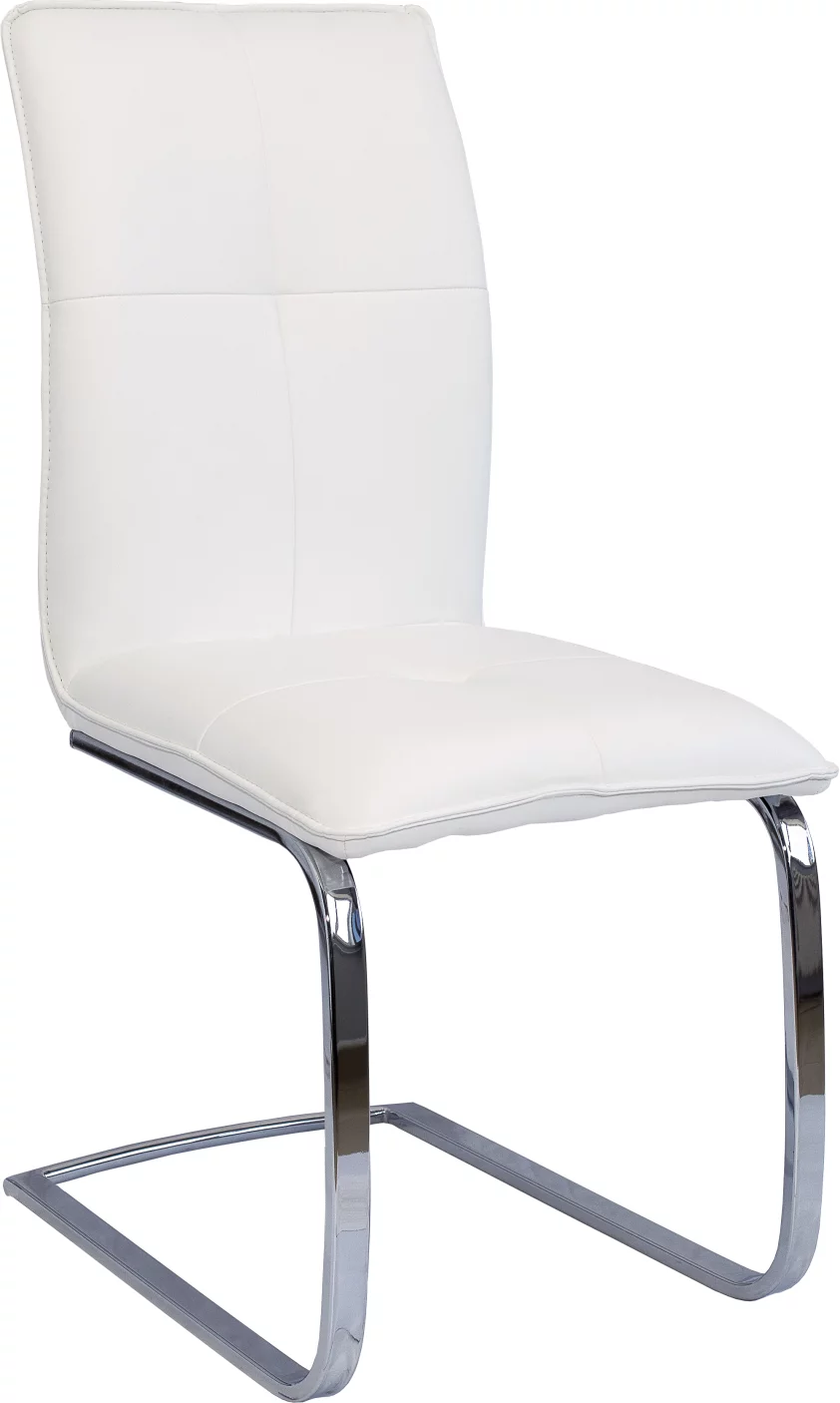 Стілець обідній , Bianco pu chromium legs