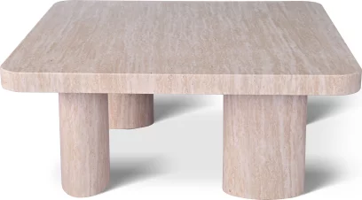 Стіл кавовий 80 см, Travertine top and base
