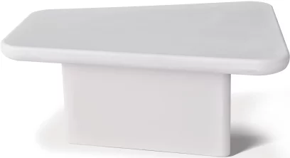 Стіл кавовий 80 см, White top white base