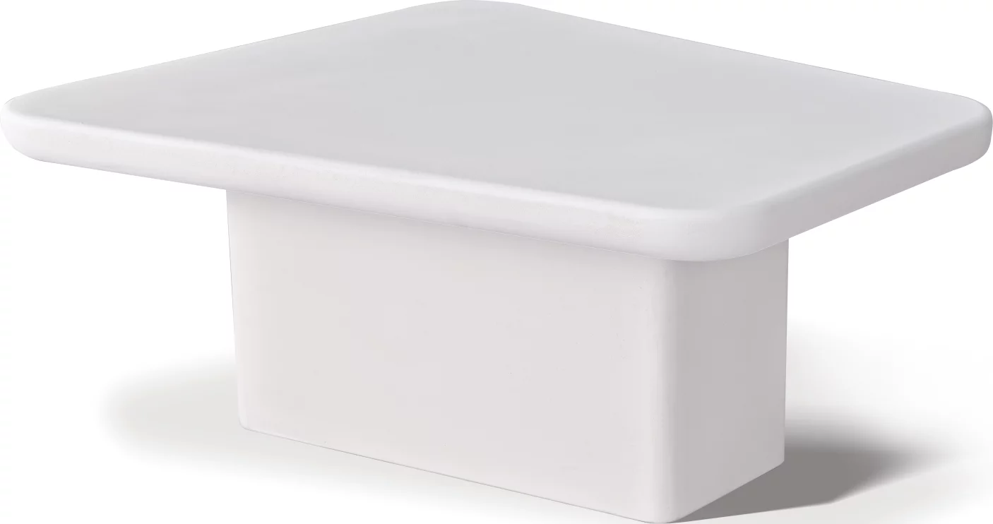 Стіл кавовий 80 см, White top white base