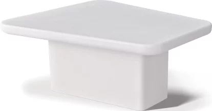 Стіл кавовий 80 см, White top white base