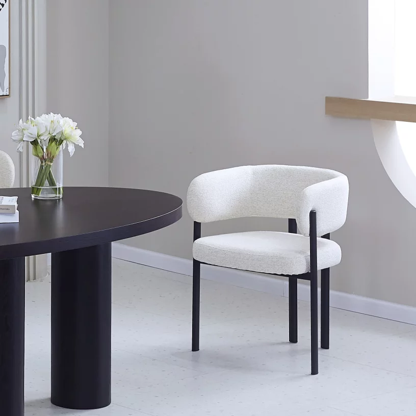 Cтілець обідній з підлокітниками , Marble linen black base