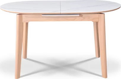 Стіл обідній розкладний 6-8 місць 140 см, Arctic ice ceramic top oak base