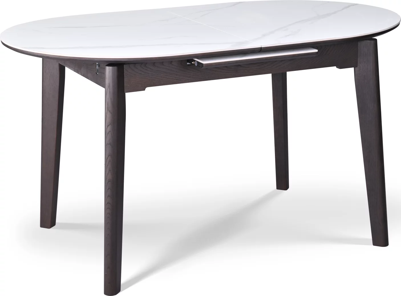 Стіл обідній розкладний 6-8 місць 140 см, Arctic ice ceramic top black base
