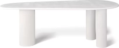 Стіл обідній 10 місць 210 см, White top white base