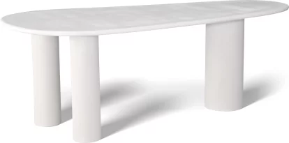 Стіл обідній 10 місць 210 см, White top white base