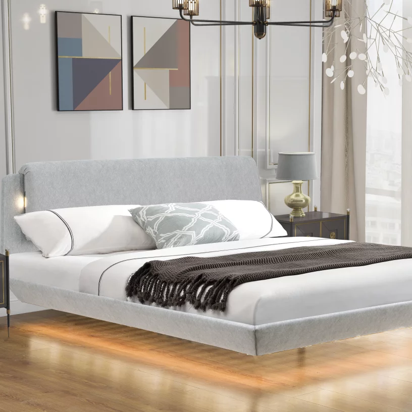 Ліжко 160*200 з led-підсвічуванням, Northern chill cashmere
