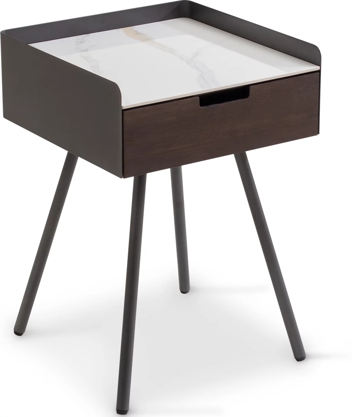 Тумбочка приліжкова 1 ящик , Lilac ice top walnut canaletto