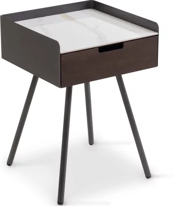 Тумбочка приліжкова 1 ящик , Lilac ice top walnut canaletto