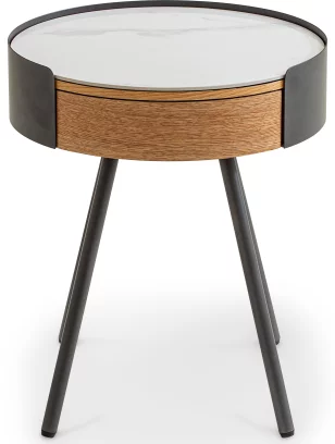 Стіл приставний 1 шухлядка, Walnut veneer titanium stone