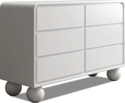 Комод 6 шухлядок, Silk white