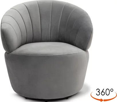 Крісло поворотне 360°, Smoky quartz velvet