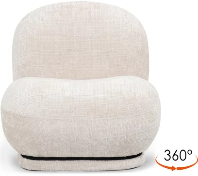 Крісло поворотне 360°, Vanilla charm velvet