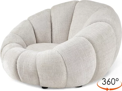 Крісло поворотне 360°, Beige chenille