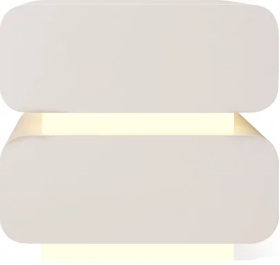 Тумбочка приліжкова 2 ящика Led-light, Silk white