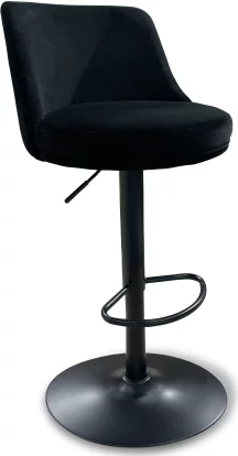 Барний стілець поворотний, регульований по висоті, Black moon velvet black base