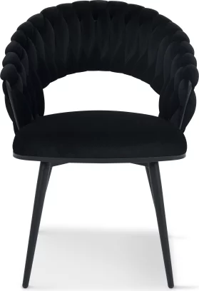 Cтілець обідній з підлокітниками , Black moon velvet black base