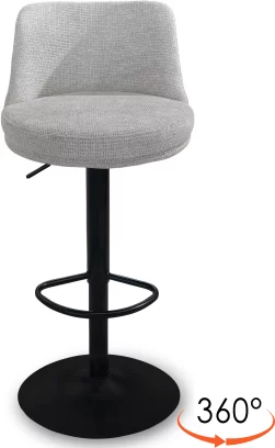 Барний стілець поворотний, регульований по висоті, Marble linen black base
