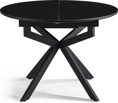 Стіл обідній розкладний 4-6 місць 105 см, Charcoal black ceramic top black base