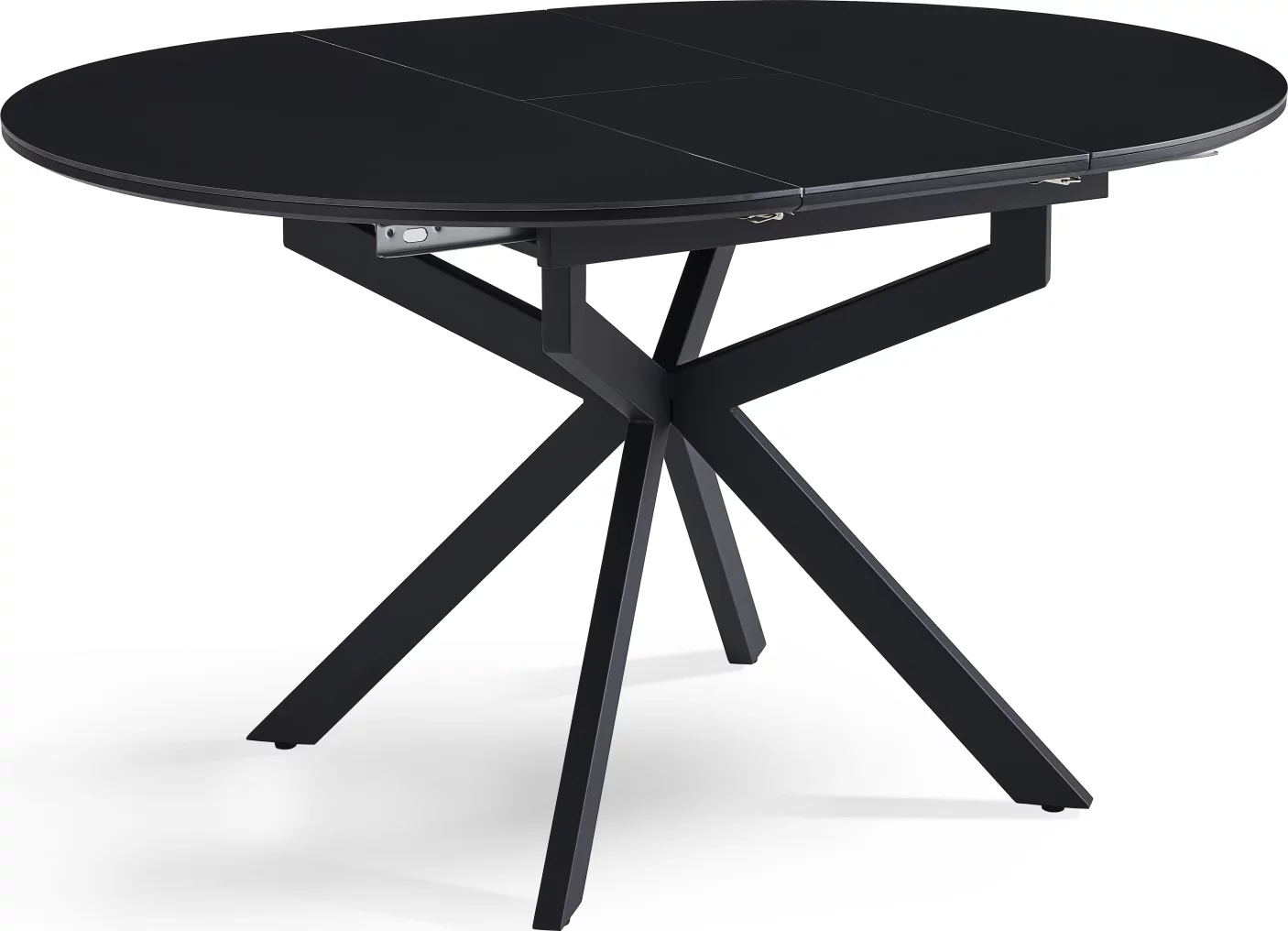 Стіл обідній розкладний 4-6 місць 105 см, Charcoal black ceramic top black base