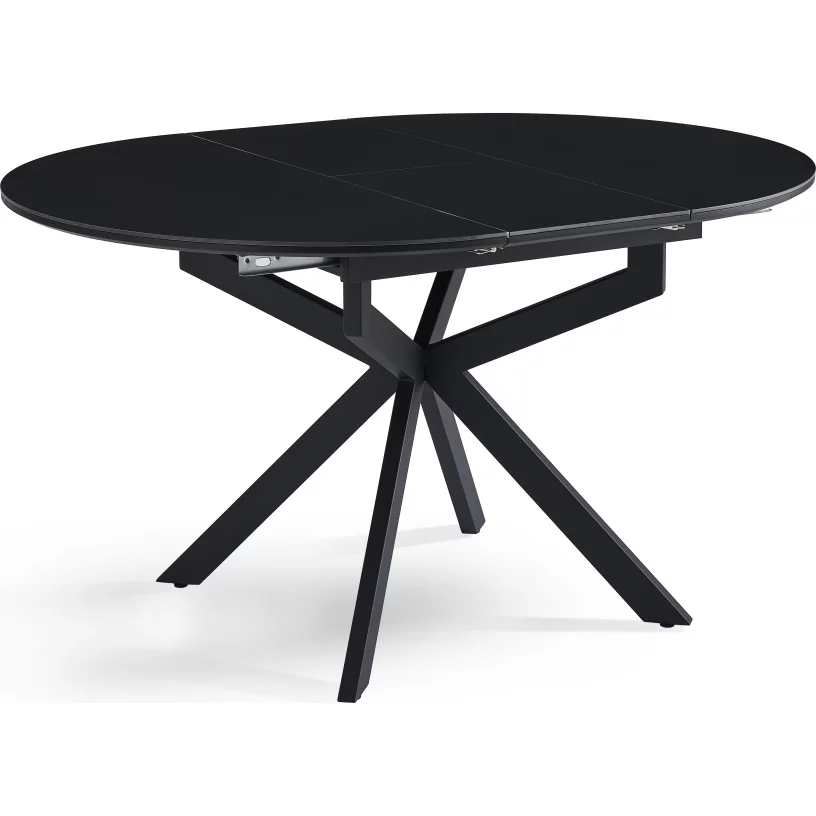 Стіл обідній розкладний 4-6 місць 105 см, Charcoal black ceramic top black base