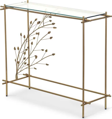 Консольний стіл , Clear glass top champagne base