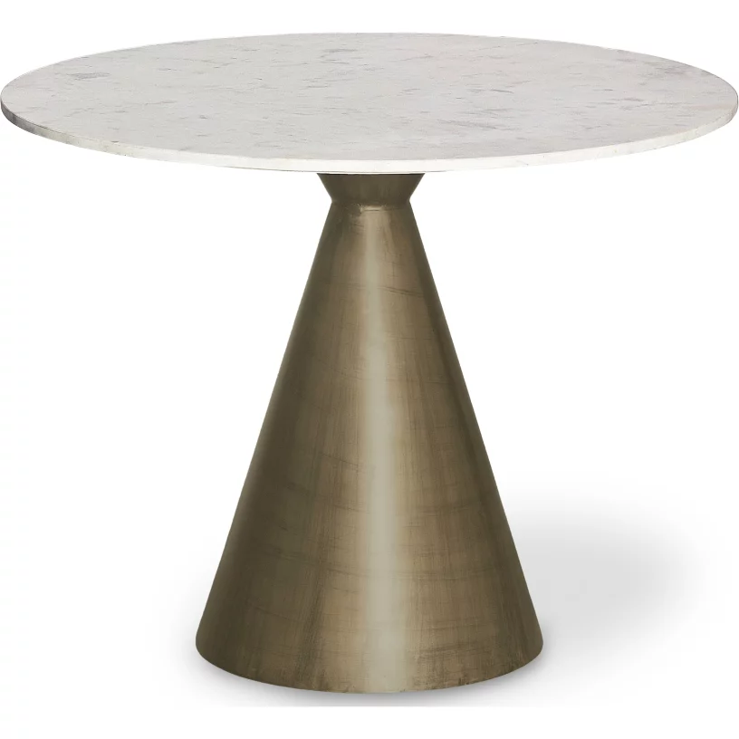 Стіл обідній 100 см, 4-місний, Arctic ice top aged brass finish