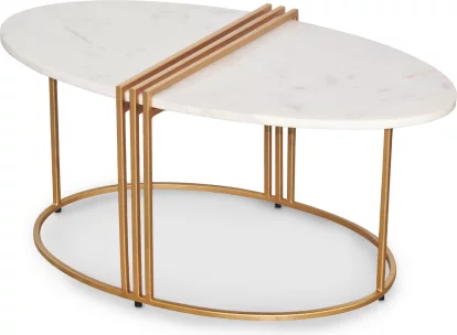 Стіл кавовий , Banswara white marble champagne base