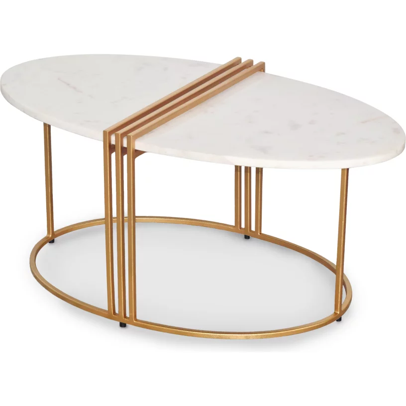 Стіл кавовий , Banswara white marble champagne base