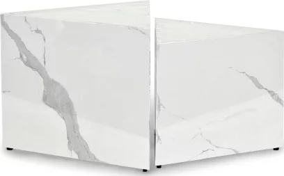 Сет кавових столиків , White marble enamel