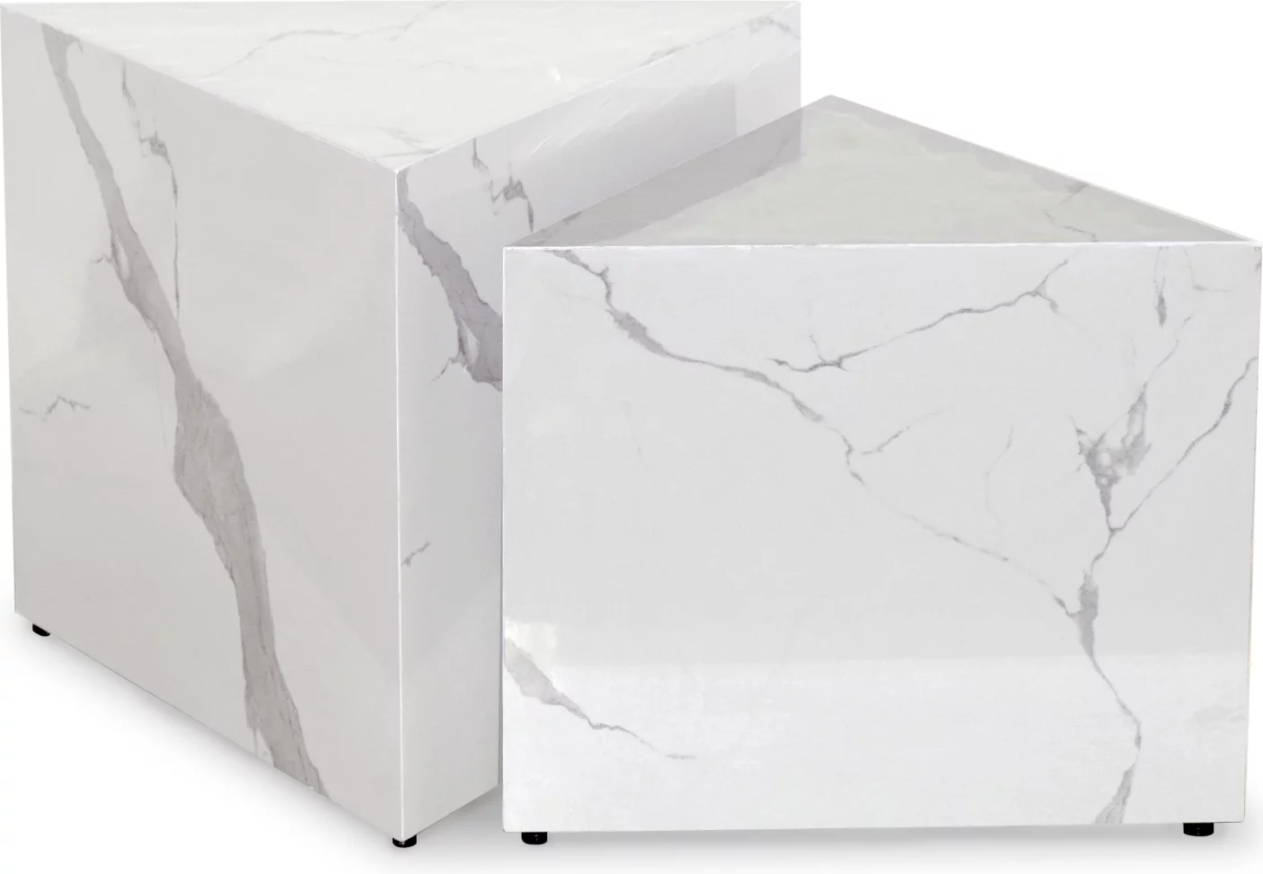 Сет кавових столиків , White marble enamel